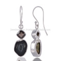 Tobaccoe Geode e Smokey Quartz Earrings melhor combinação de pedras